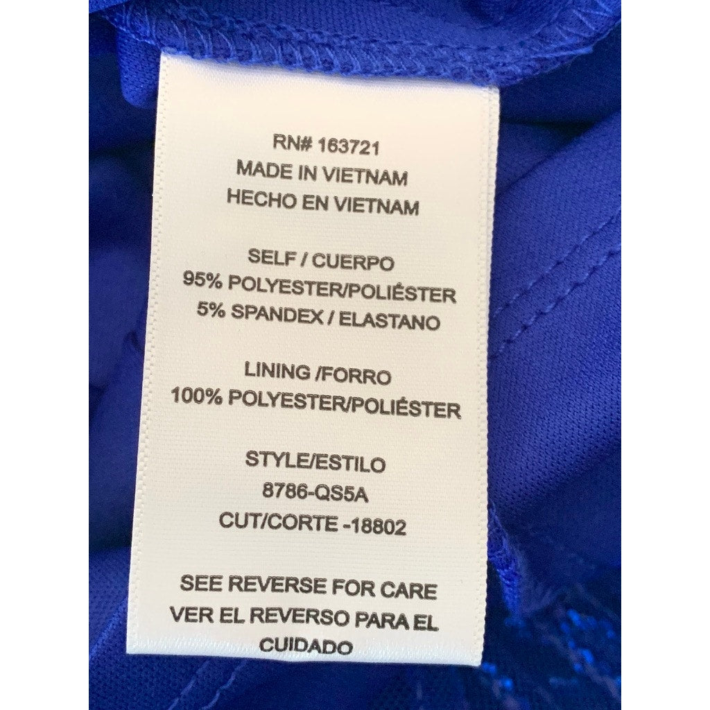 CITY TRIANGLES Juniors Blue Mesh Sequin Embellished Straight-Neck Mini Dress SZ7