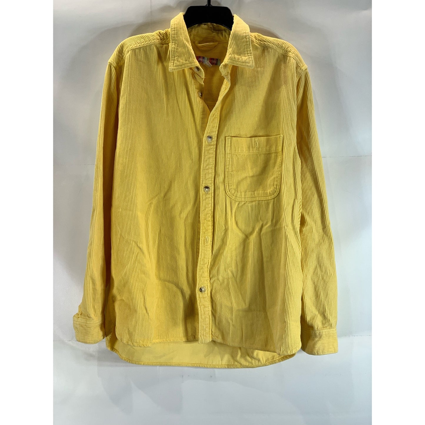 URBAN OUTFITTERS Men's Yellow Corduroy Regular-Fit Button-Up Shirt SZ M