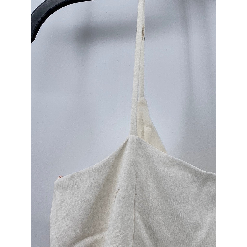 CUSHNIE ET OCHS Women’s Cream Wrapover Spaghetti Strap Embellished Tank Top SZ 8