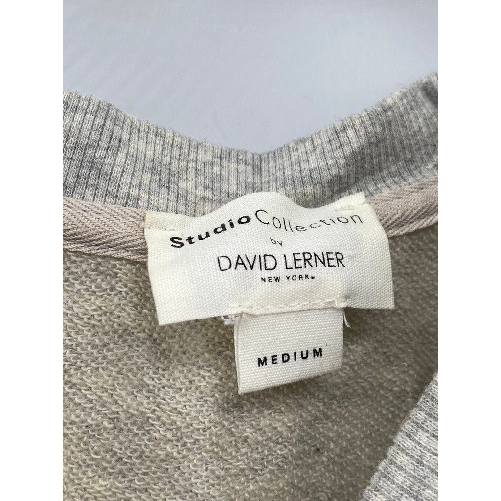 STUDIO COLLECTION BY DAVID LERNER Women's Gray Smiley Short Sleeve Top SZ M