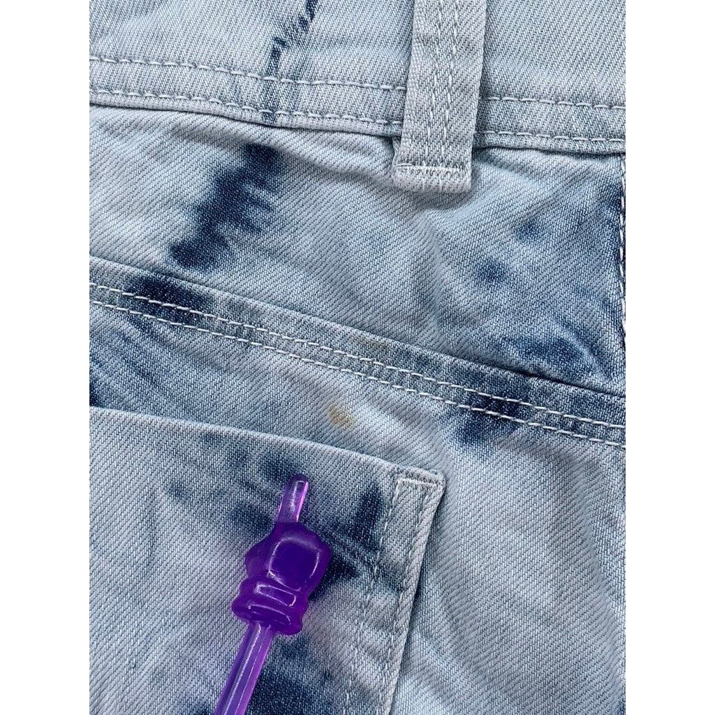JUST JEANS Women's Blue-White Denim Tie-Dye Shorts SZ 9