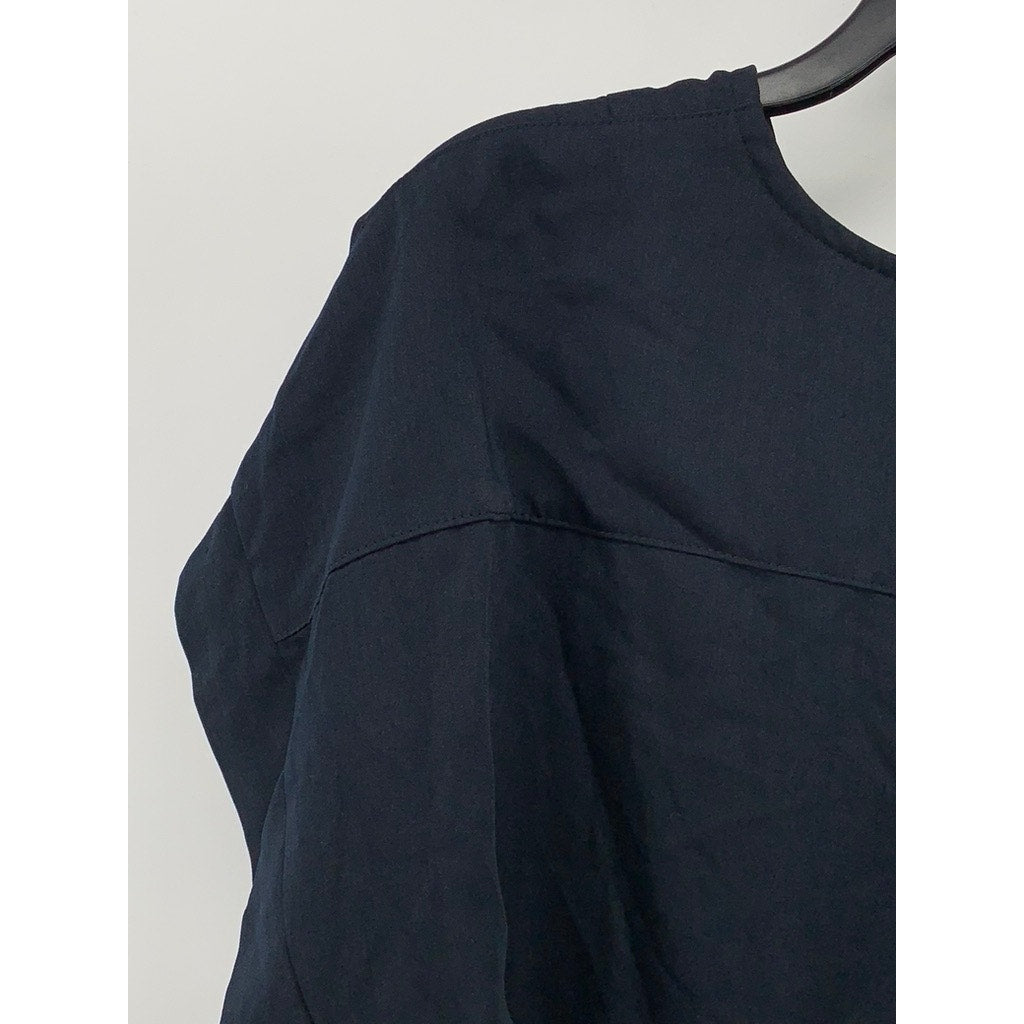 CARGO CREW Women's Navy Solid Half-Button Short Sleeve Uniform Shirt SZ 14(US10)