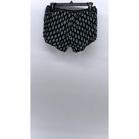 ARTISAN NY Women's Blue Printed Drawstring Relaxed-Fit Shorts SZ S