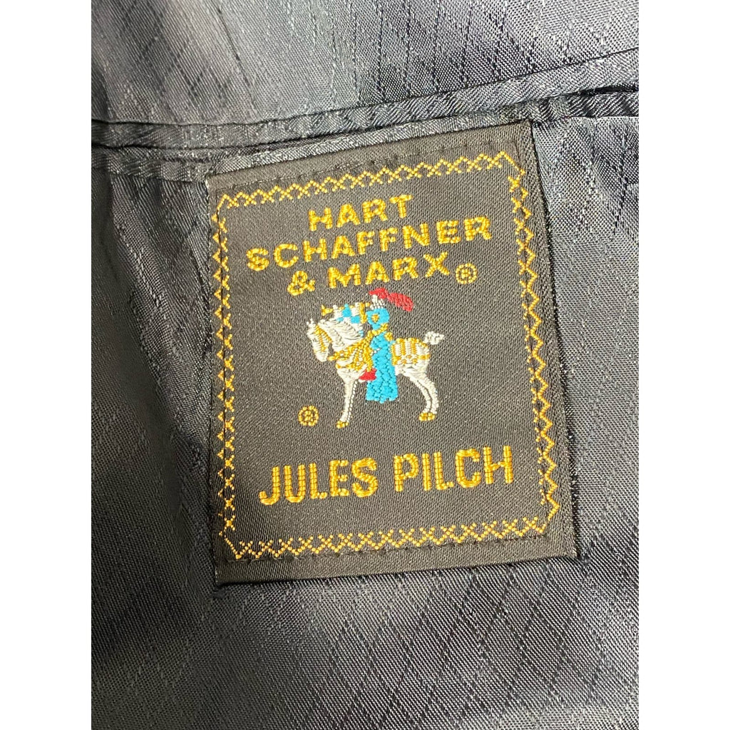 HART SCHANFFNER MARX Men's Navy Pinstripe Vintage Two-Button Blazer SZ 42L