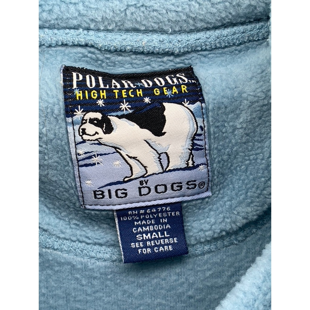 POLAR DOGS By Big Dogs Women's Blue Vintage Fleece Graphic Sweater SZ S