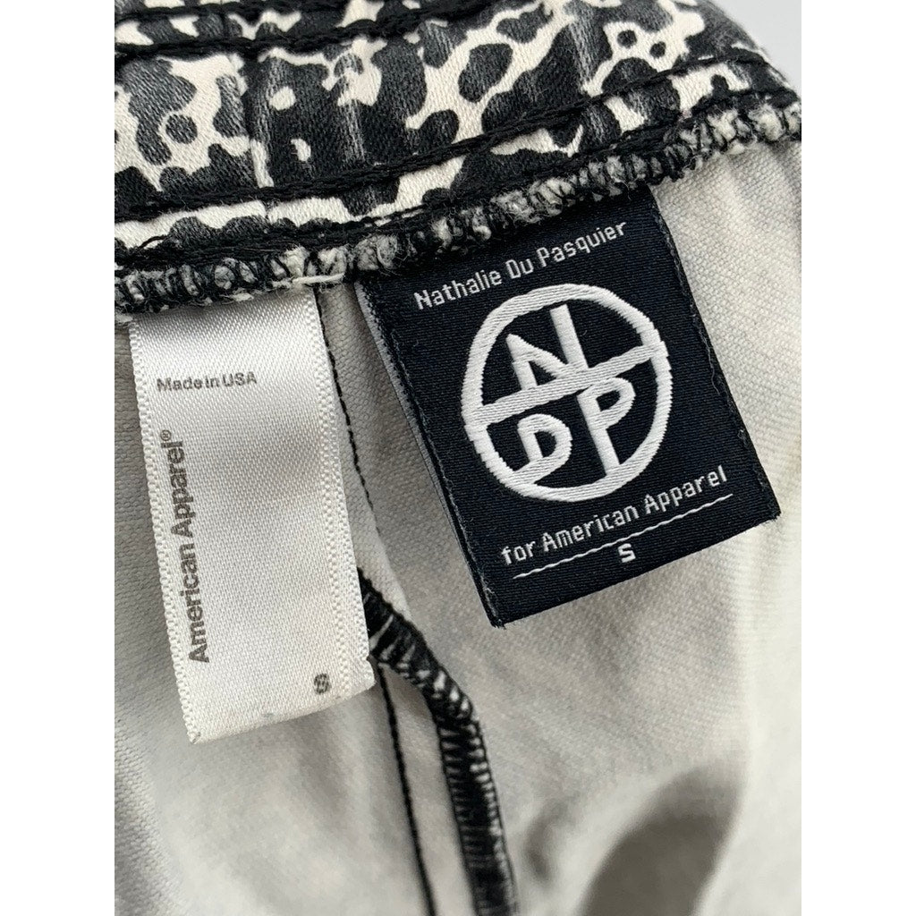 NATHALIE DU PASQUIER For American Apparel Women's Black-White Printed Short SZ S