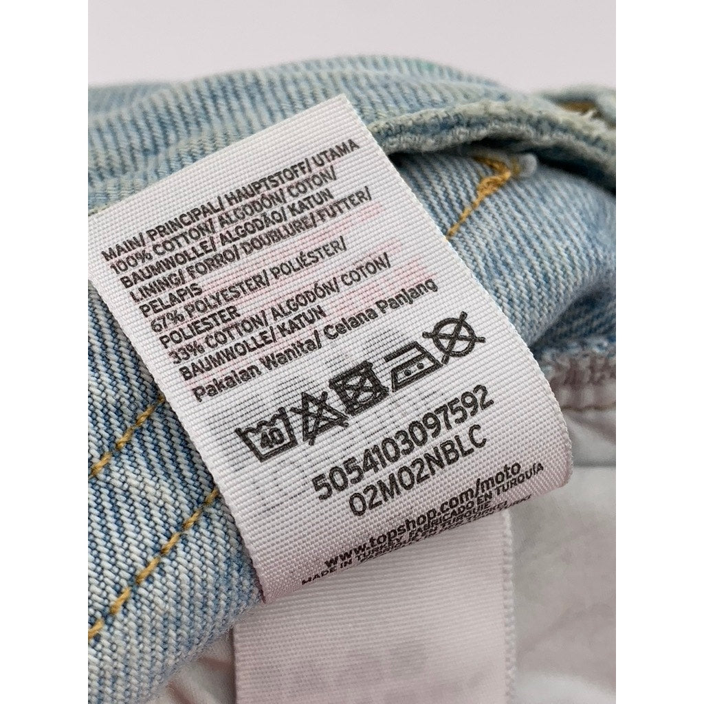 TOPSHOP MOTO Women's Light Wash Denim Mom Jeans SZ 28