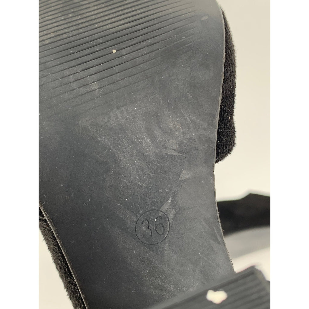 UNBRANDED Women's Black Faux Suede Pointed-Toe Ankle Strap Pumps SZ 6