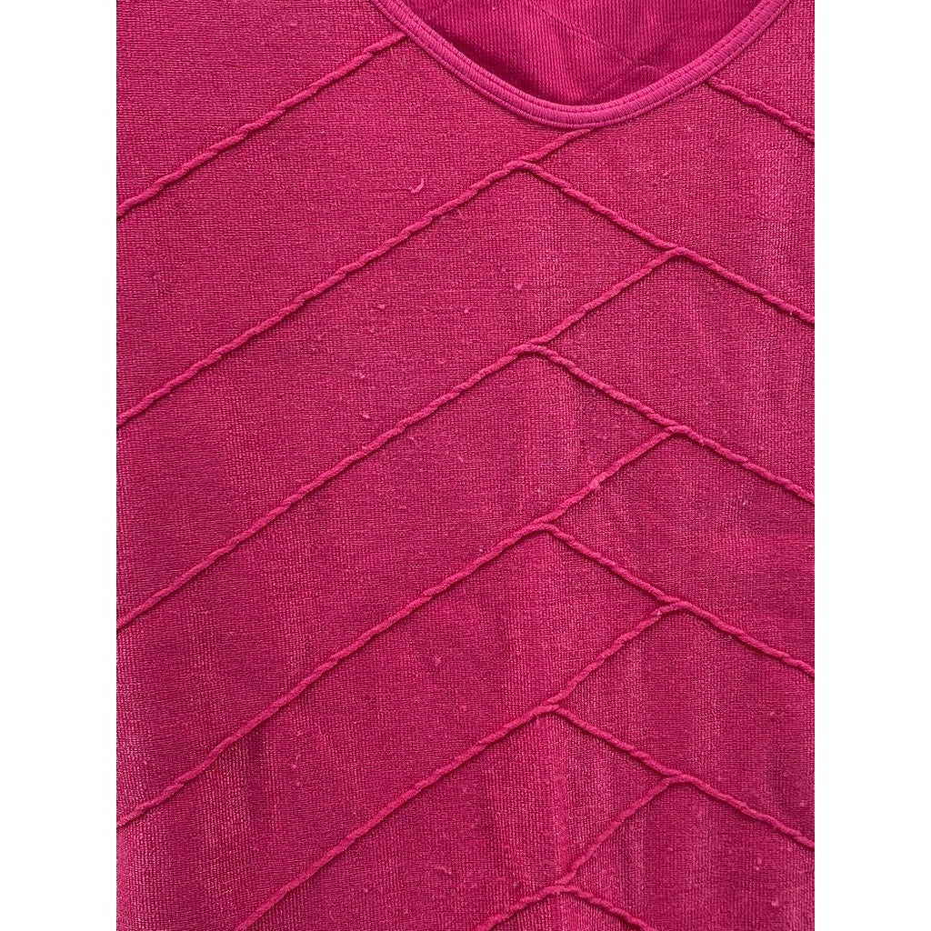 BEBE Women's Petite Bright Rose Scoop-Neck Cutout Back Bodycon Mini Dress SZ P/S