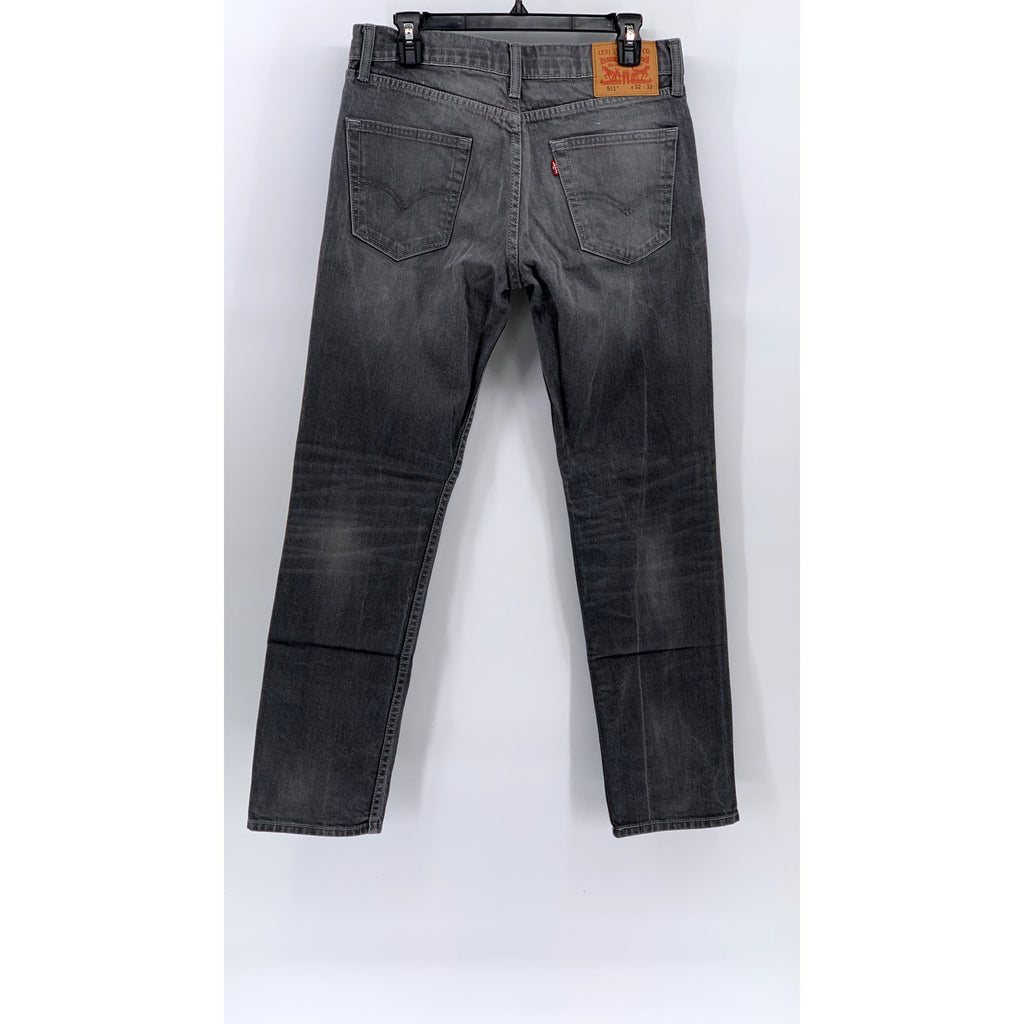 LEVI'S Men's Gray Denim 511 Slim-Leg Regular-Fit Five Pocket Jeans SZ 32X32