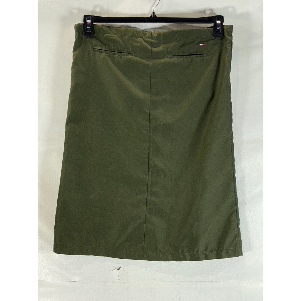 TOMMY HILFIGER Women's Dark Olive Vintage Pull-On Straight Mini Skirt SZ 6