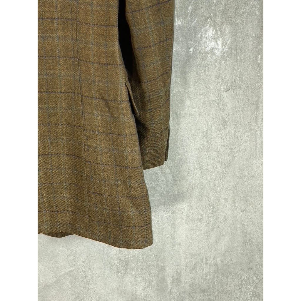 MICHAEL MICHAEL KORS Men's Long Tan Windowpane Two-Button Sport Coat SZ 43L