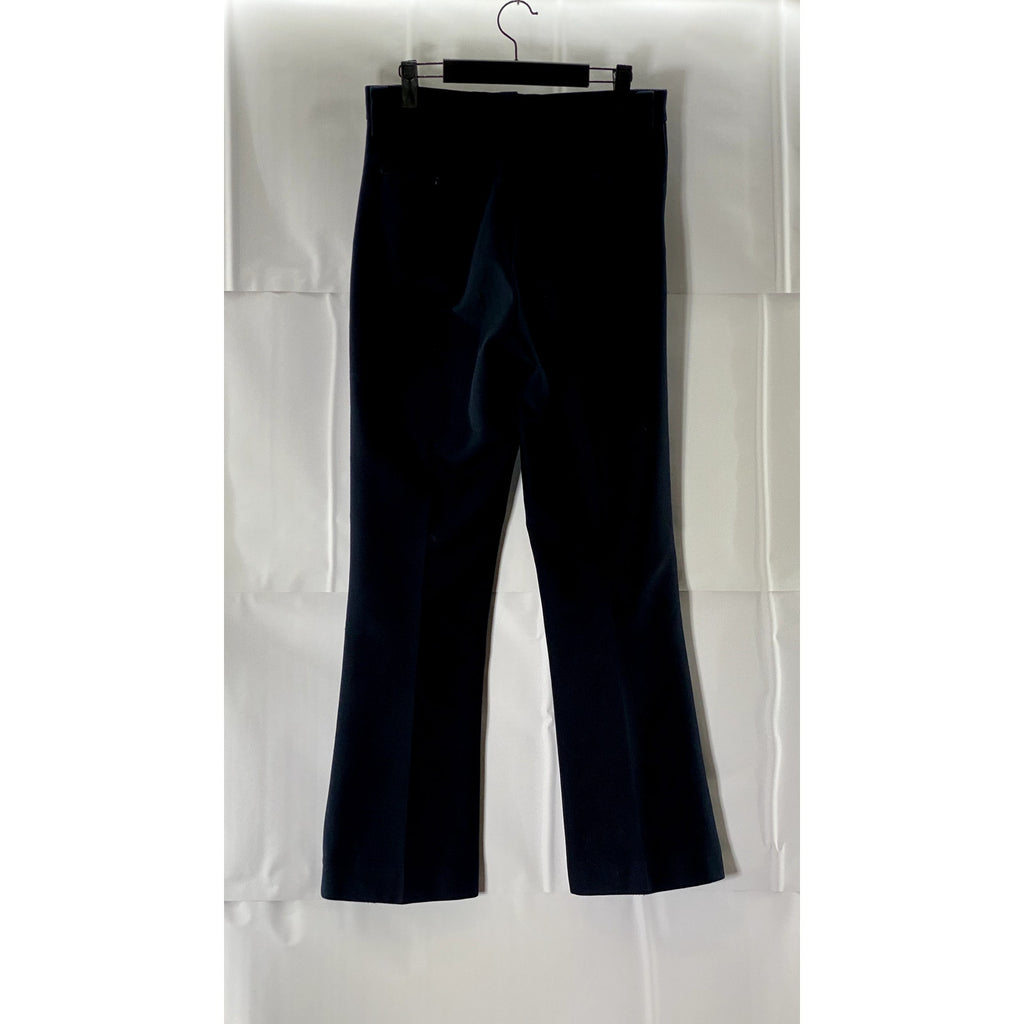 FARAH Women's Navy textured Straight-Leg Pants SZ M