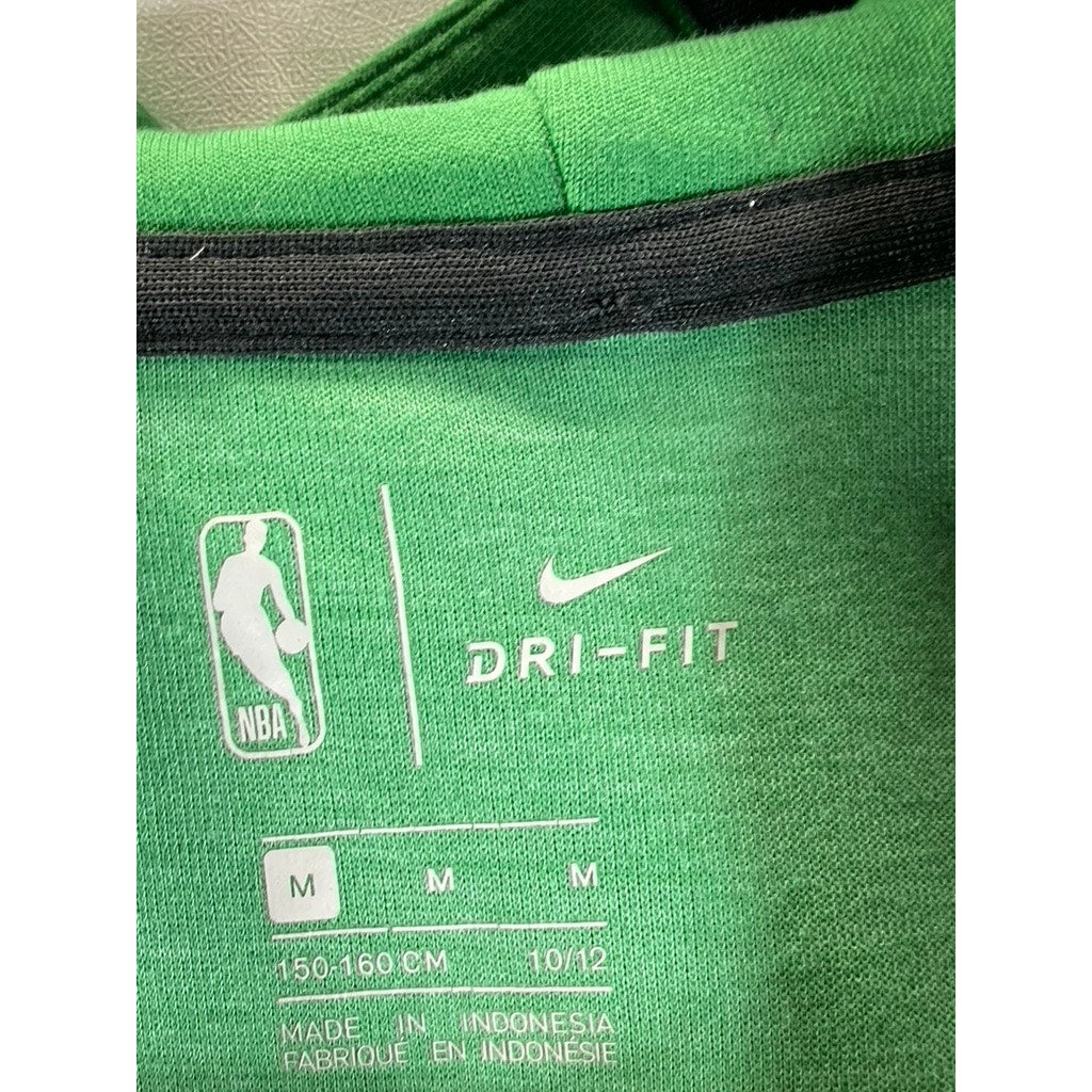 NIKE Youth Green/Black Boston Celtics Showtime Full-Zip Hooded Sweater SZ M