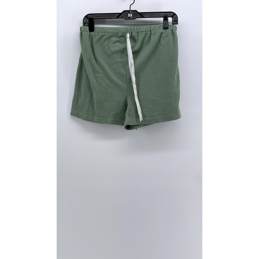 SHEIN Women's Green Waffle Knit Casual High-Rise Shorts SZ 4