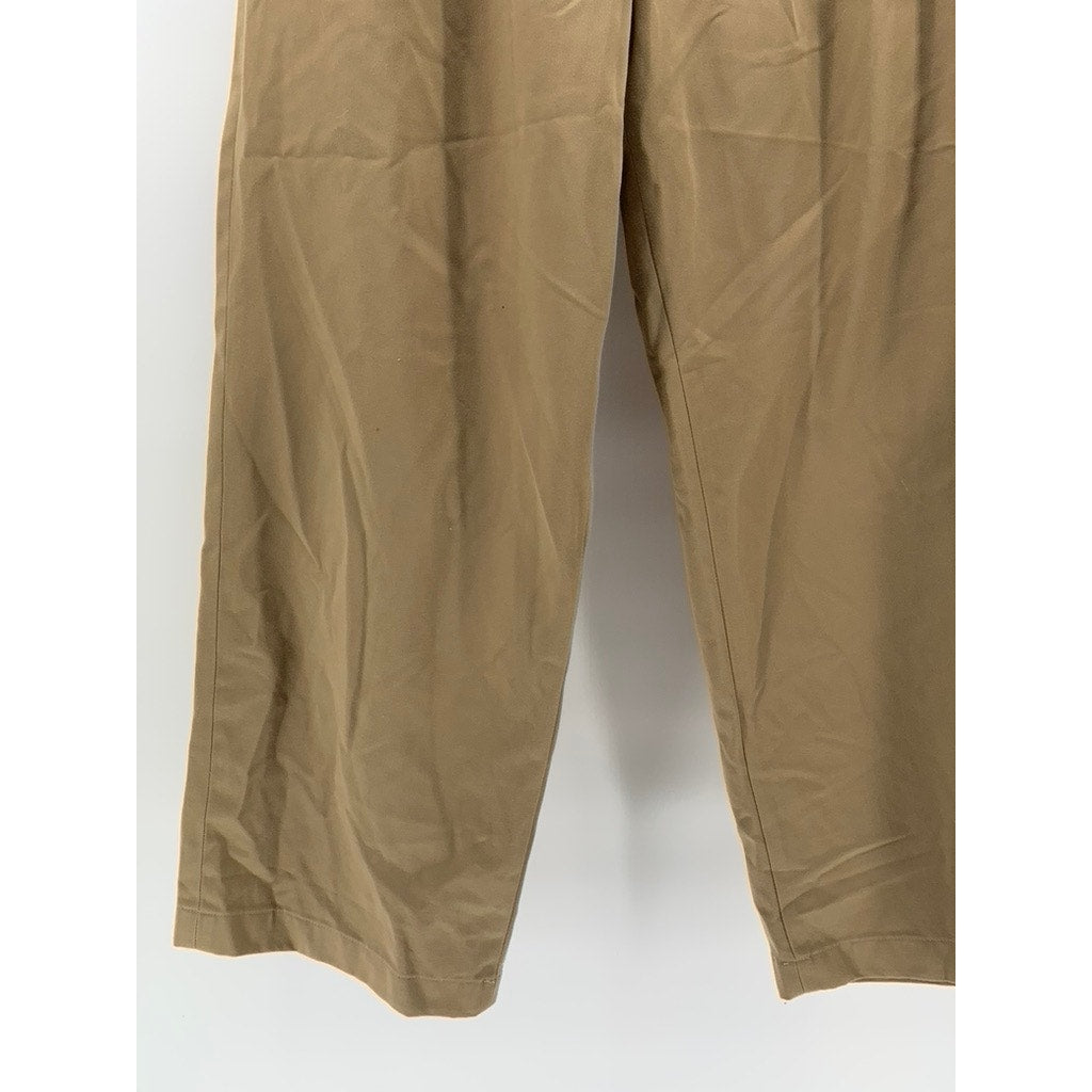 GU Men's Tan Wide-Leg Pleated Baggy Fit Pants SZ M