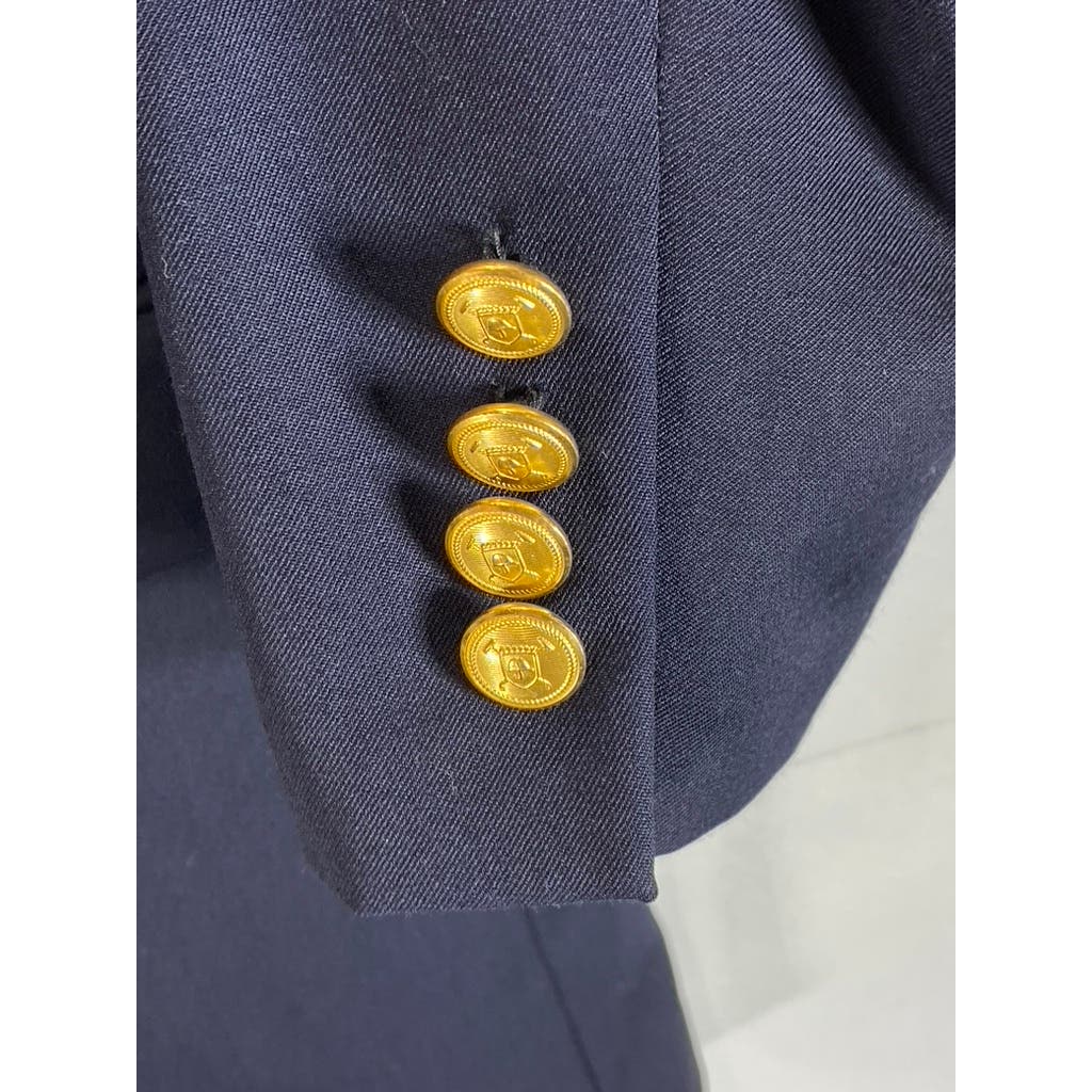 LAUREN RALPH LAUREN Men's Long Navy Classic-Fit Gold Two-Button Blazer SZ 42L