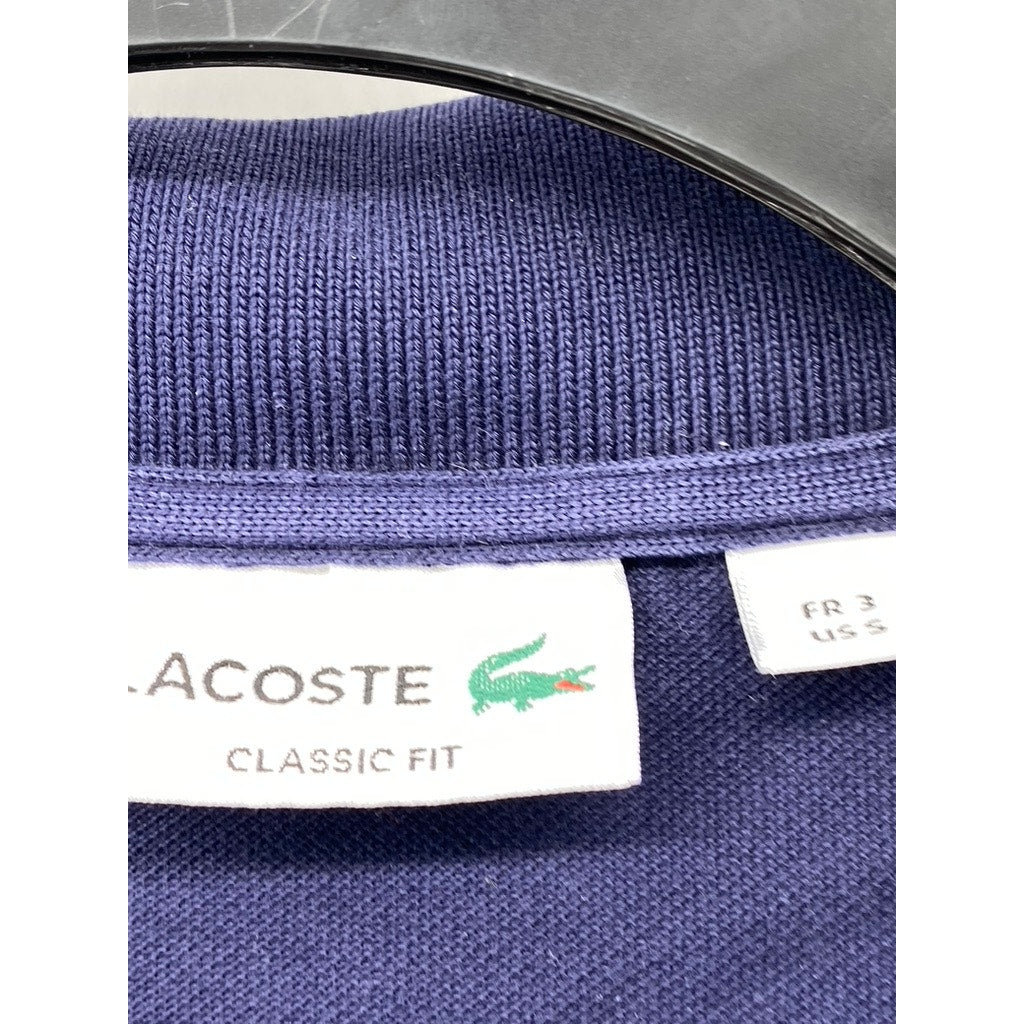 LACOSTE Men's Navy Classic-Fit Short Sleeve Polo Shirt SZ S