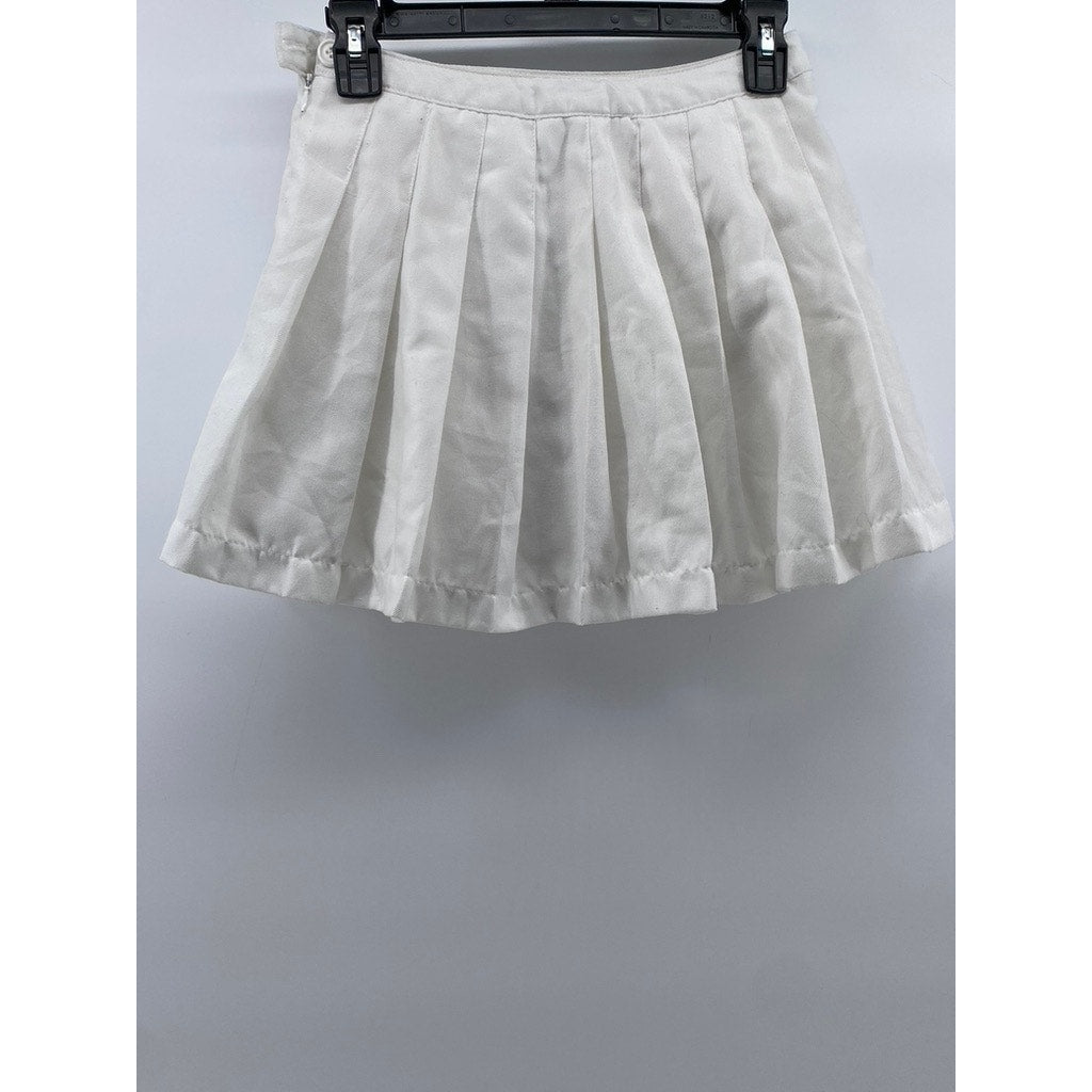 FOREVER 21 Women's White Pleated A-Line Mini Tennis Skirt SZ S