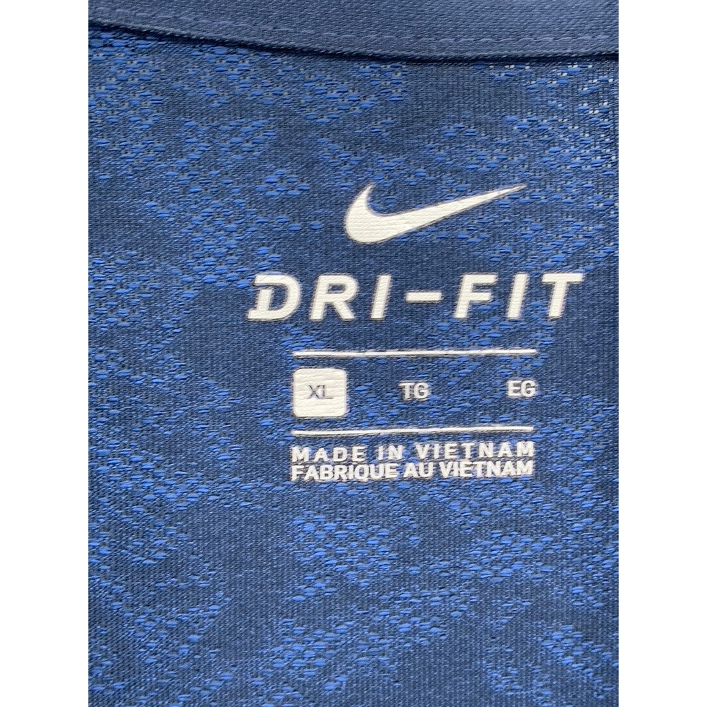 NIKE Men's Blue Dri-Fit Breathe Vapor Floral Golf Polo SZ XL