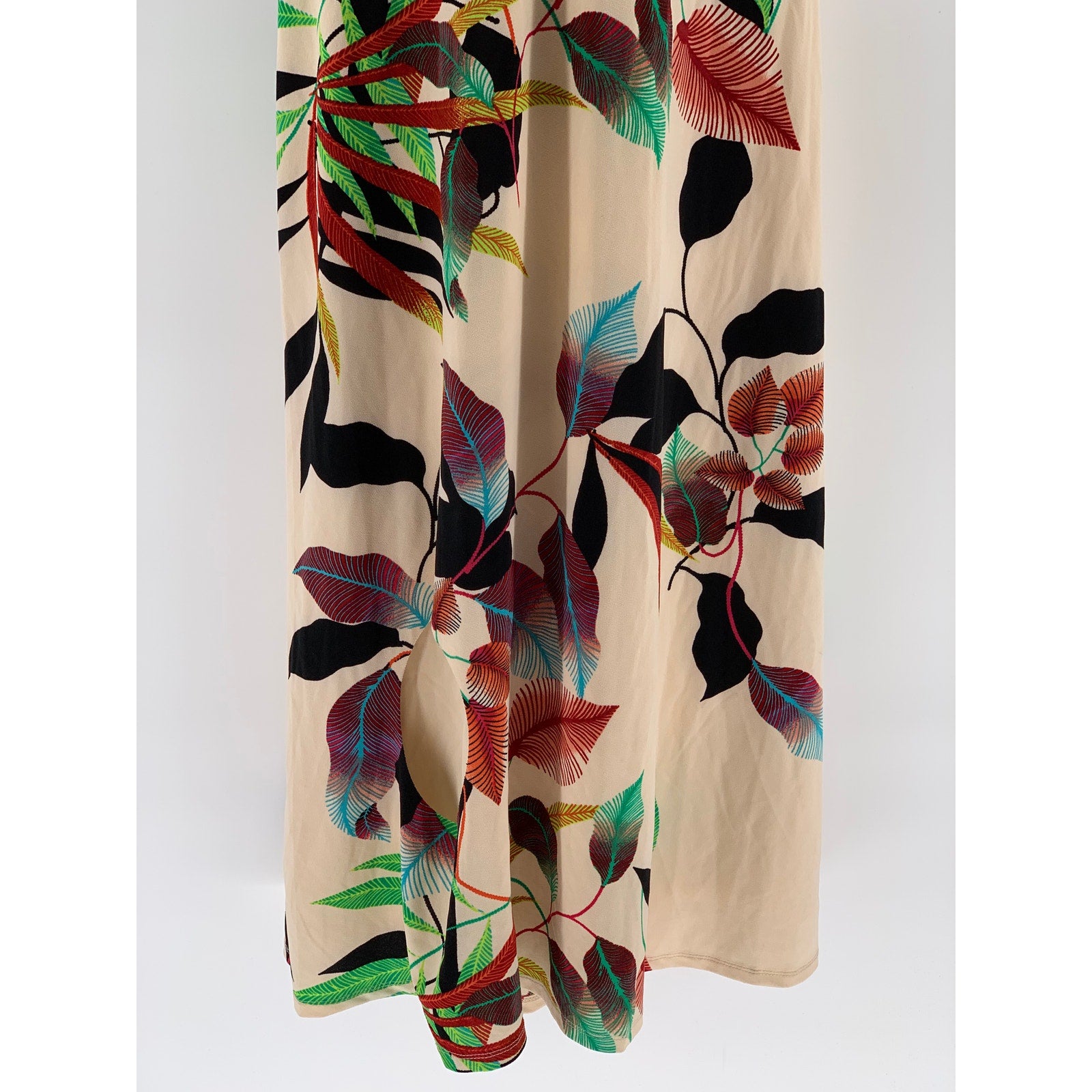 RACHEL RACHEL ROY Women's Beige V-Neck Halter Cross-Back Cutout Maxi Dress SZ M