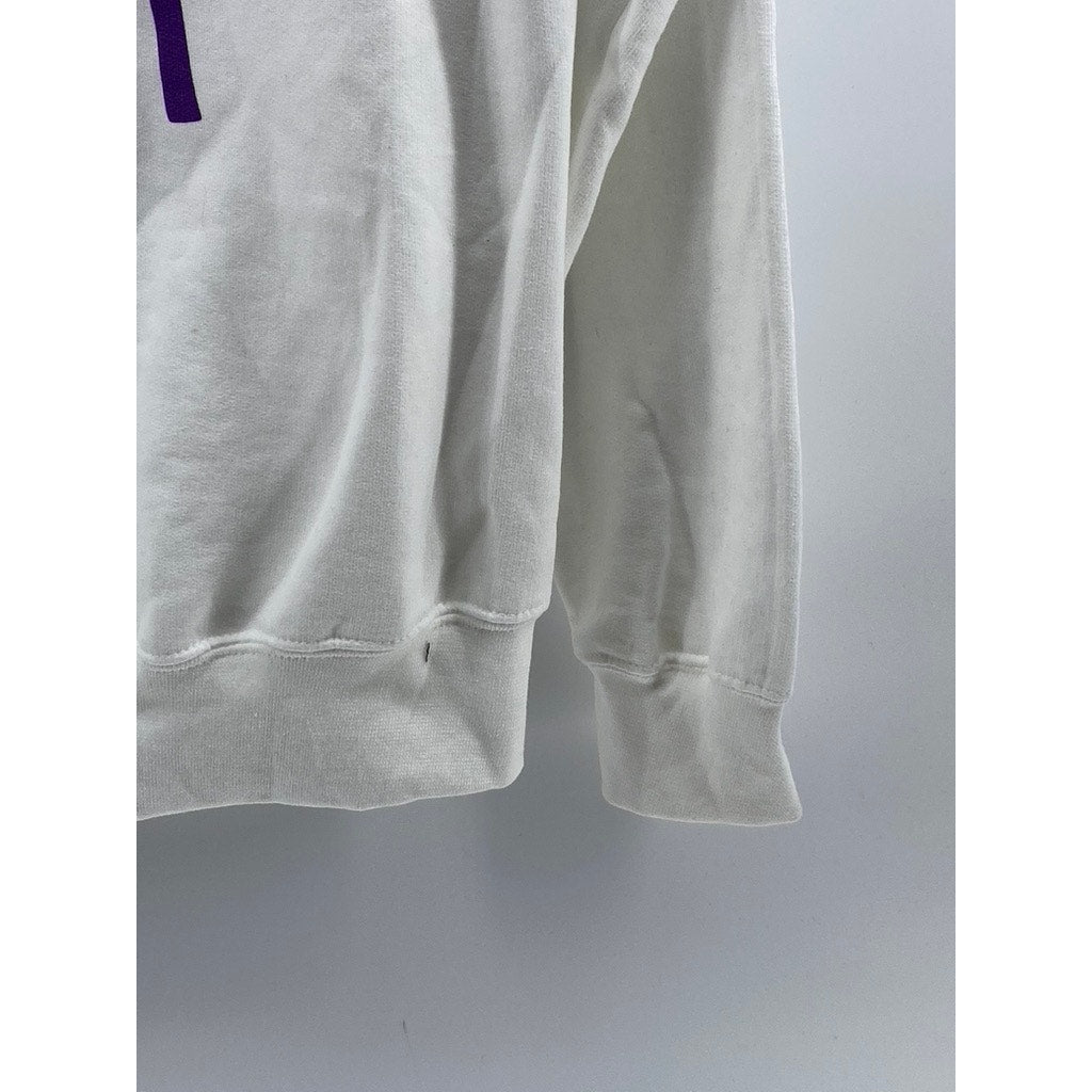 PORT & COMPANY Women's White Music Ash Fest Graphic Casual Pullover Hoodie SZ M
