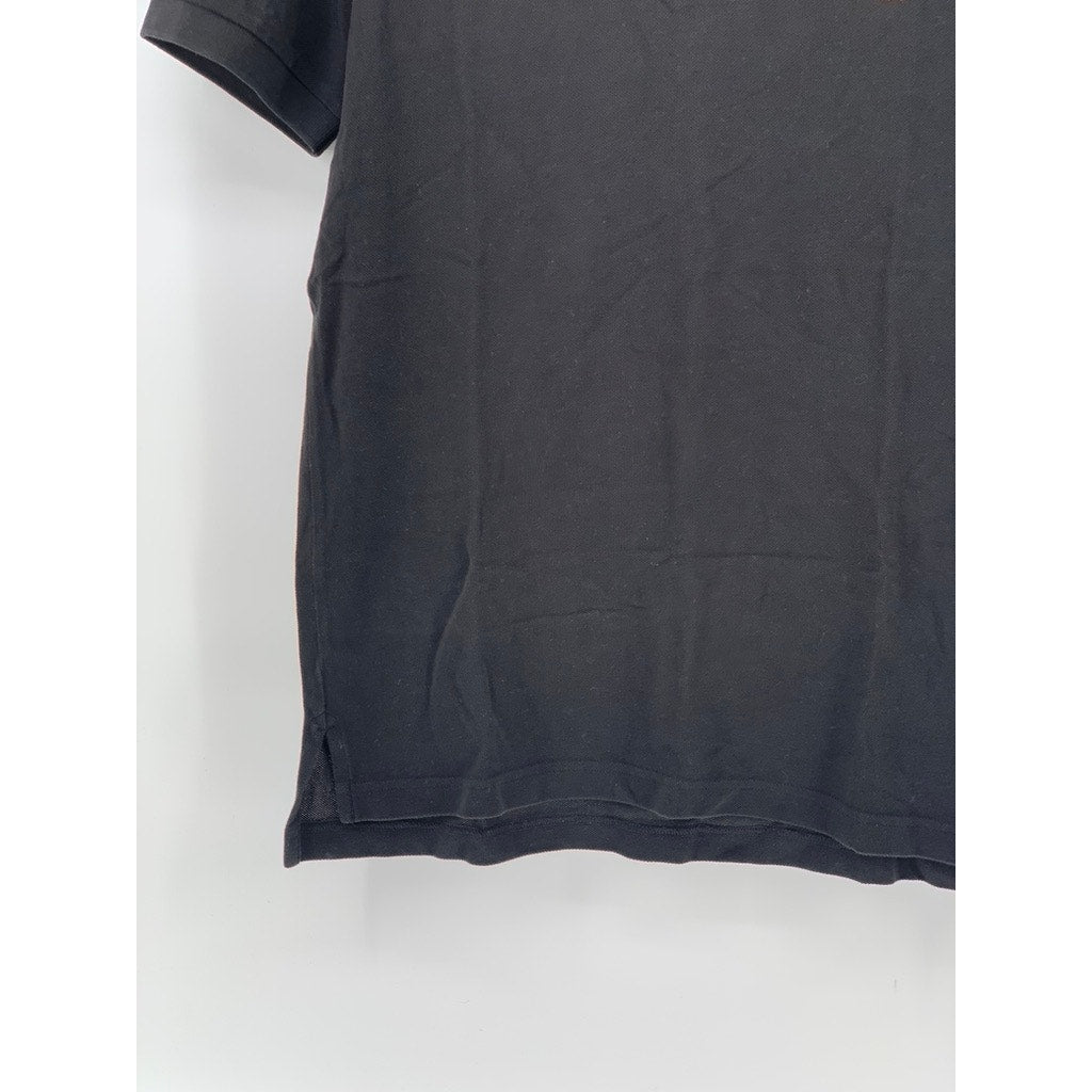 BROOKS BROTHERS Men's Black Slim-Fit Short Sleeve Performance Polo Shirt SZ M