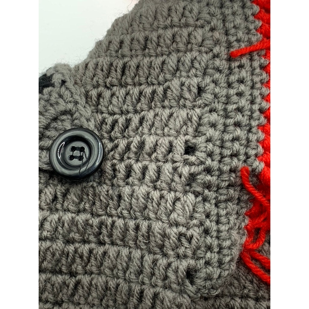 UNBRANDED Gray Crochet Kni Knight Warrior Beanie Hat SZ OS
