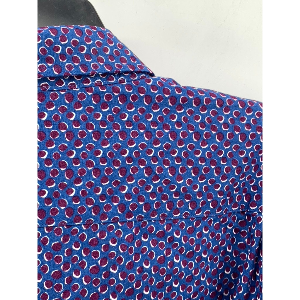 MICHAEL KORS Men's Blue Printed Classic Fit Button-Up Shirt SZ XXL