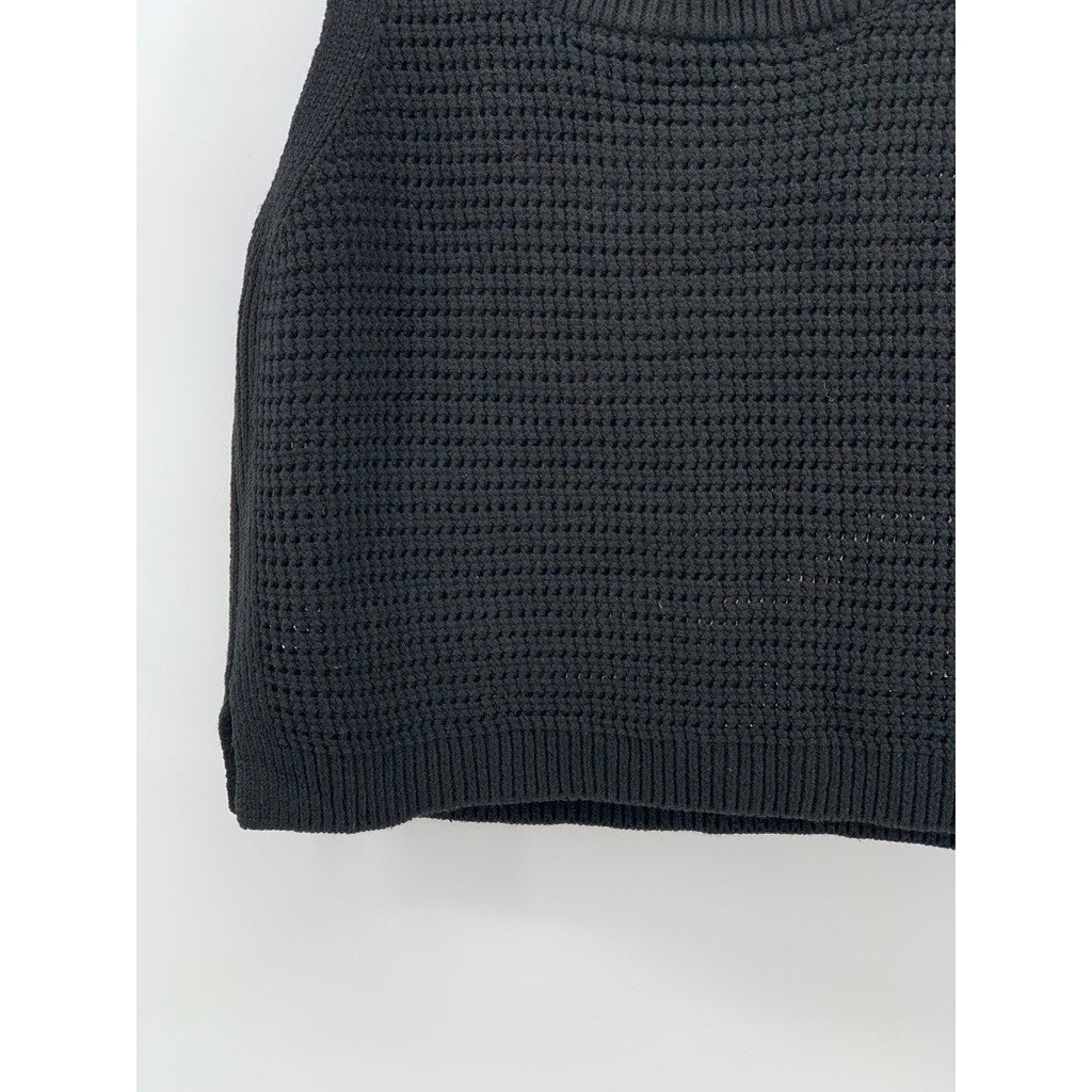 LULUS Women's Black Loose Knit Sweater Tank Top SZ S