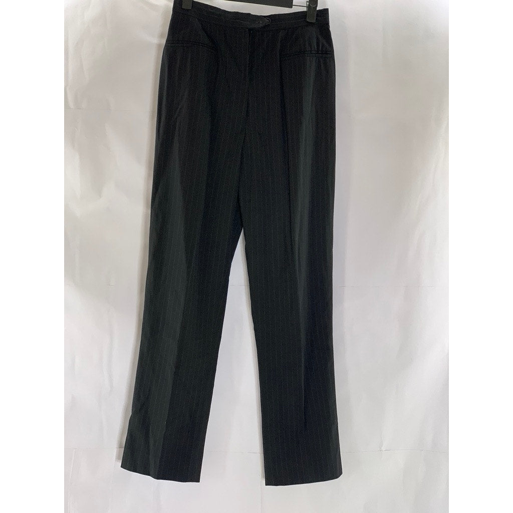 ANTONIO FUSCO MILANO Women's Black Pinstripe Straight-Leg Dress Pant SZ S