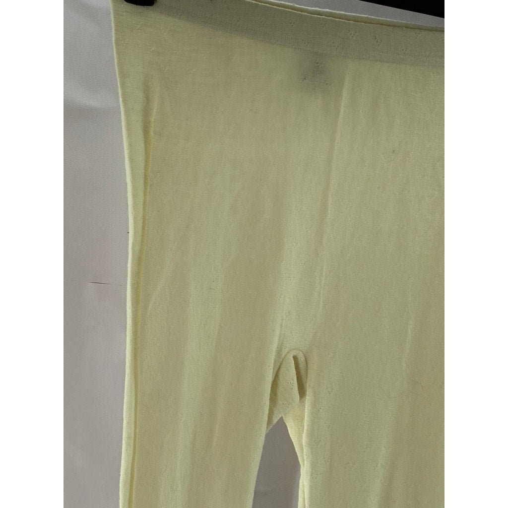 UNBRANDED Women's Beige Knit Pull-On Merino Wool Leggings SZ S