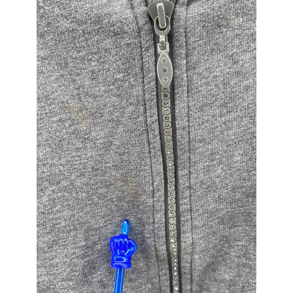 NY JEANS By New York & Company Women’s Gray Zip-Up Hooded Cropped Sweater SZ M