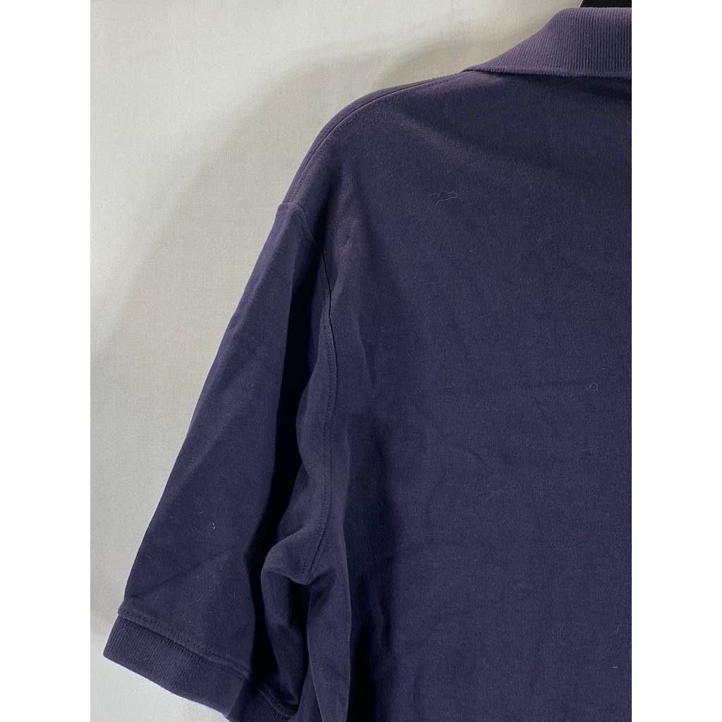 LANDS' END Men's Tall Navy Supima Cotton Short Sleeve Polo Shirt SZ L/T