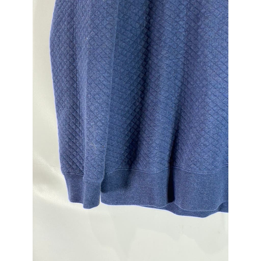 ORVIS Men's Navy Quilted Quarter-Zip Pullover Sweater SZ M