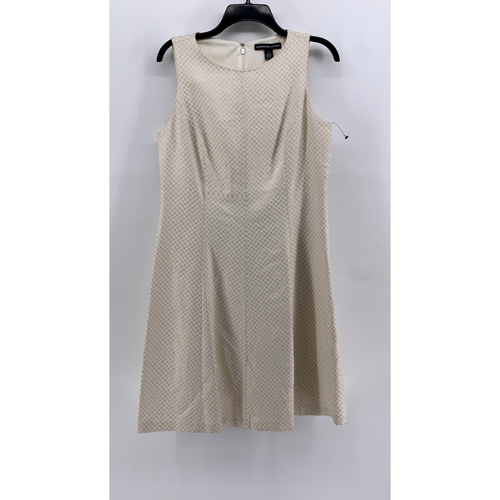 AMERICAN LIVING Women's Cream Printed Sleeveless Sheath Dress SZ 12