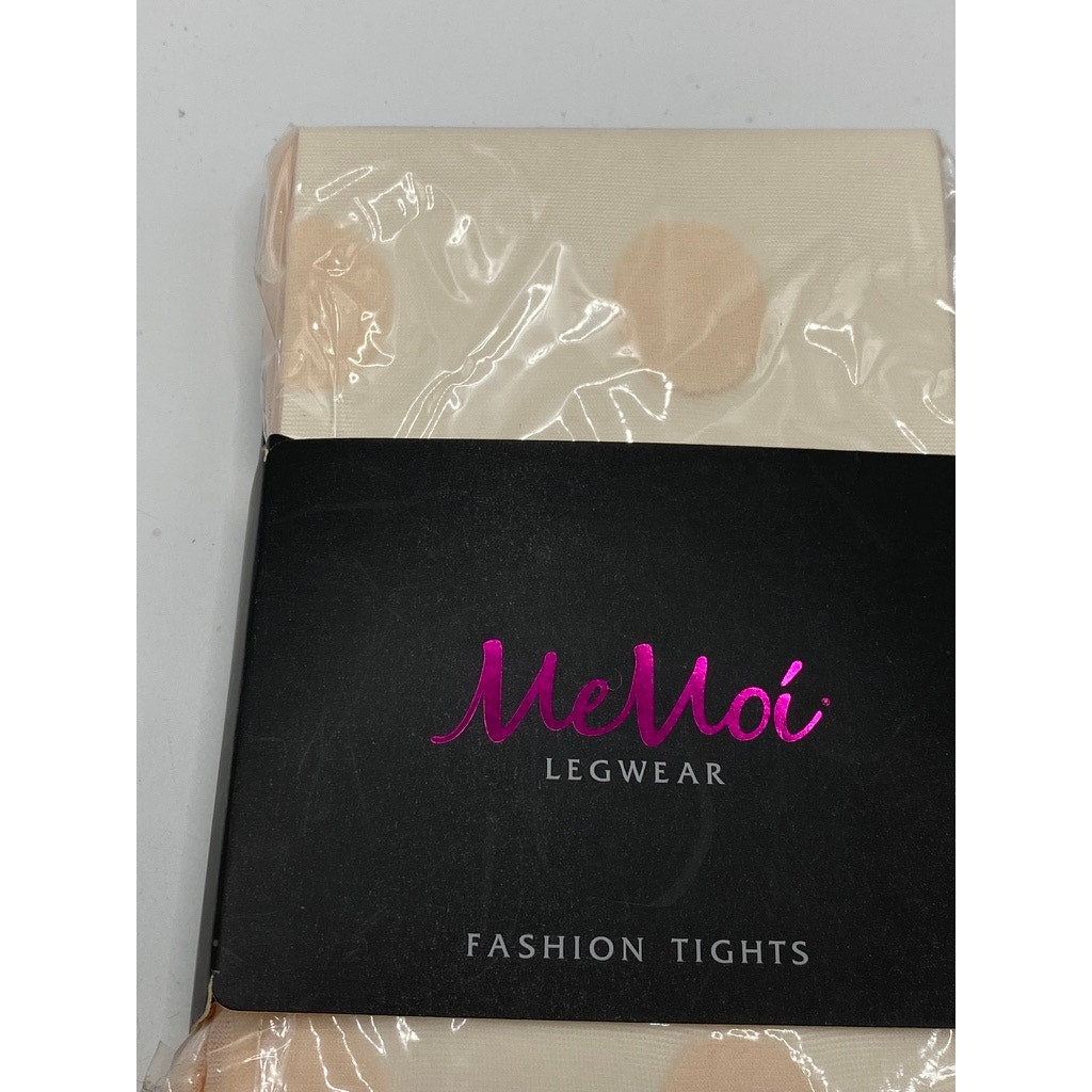 MEMOI Women's Scallop Shell Beige Super Dots Sheer Pull-On Tights SZ M/L