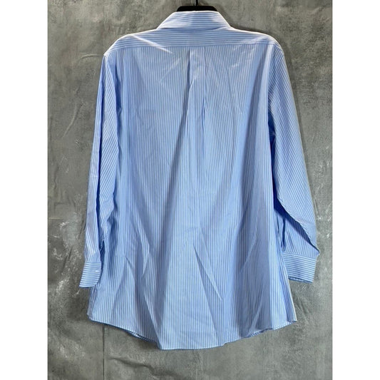 BROOKS BROTHERS Men's Blue Striped Regent-Fit Button-Up Dress Shirt SZ 16.5/32