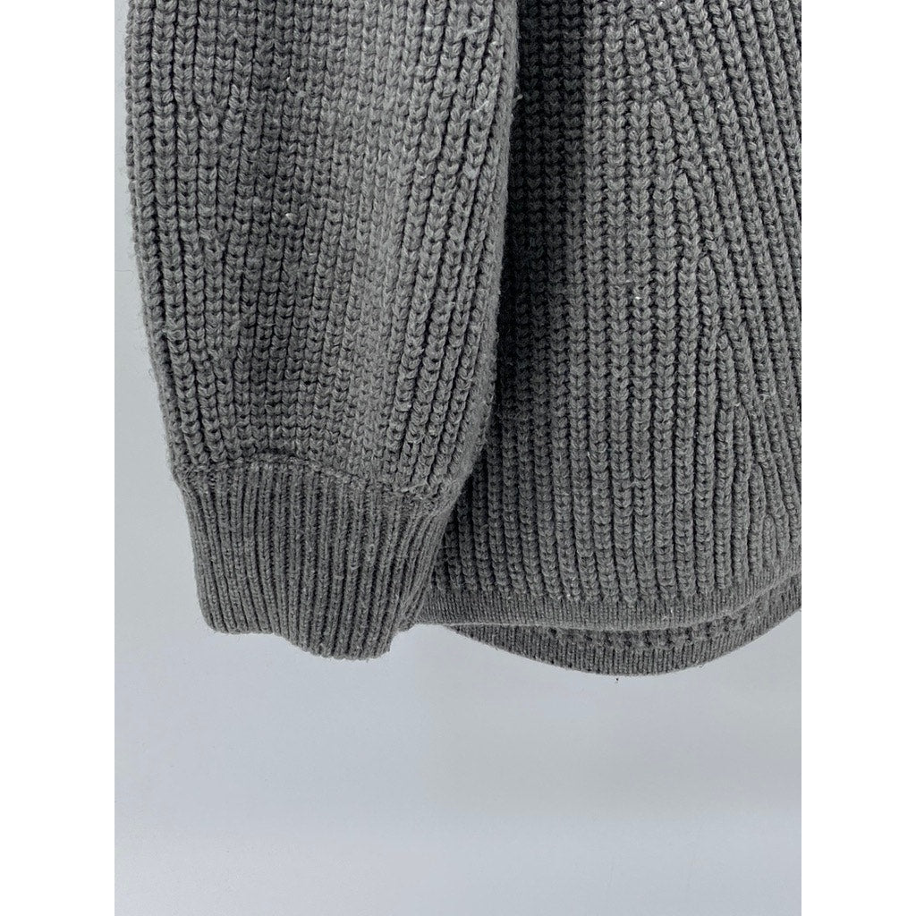 H By HALSTON Women's Gray Knit Acrylic Turtleneck Long Sleeve Sweater SZ M
