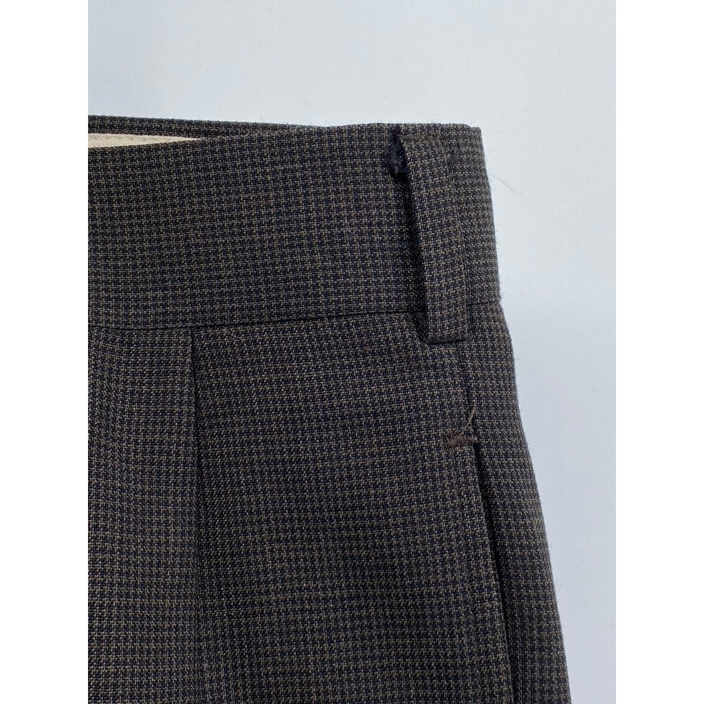 POLO UNIVERSITY CLUB BY RALPH LAUREN Men's Brown Houndstooth Cuffed Pants SZ 36