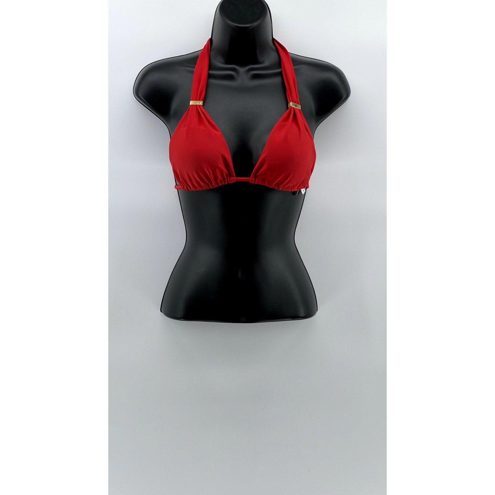 CLUB MONACO BY VIX Women's Red-Gold Halter Bikini Top SZ S