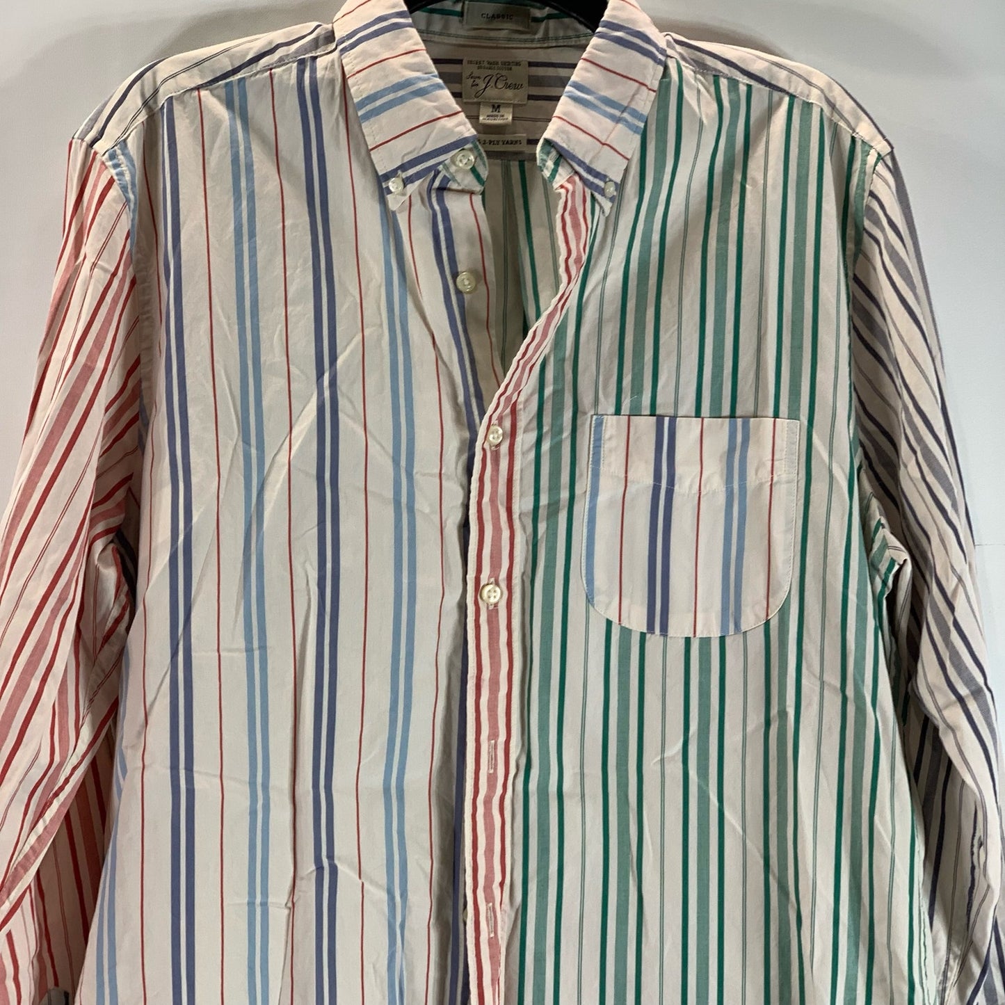 J. CREW Men's Multicolor Stripe Organic Cotton Classic-Fit 100's 2-Ply Shirt SZM