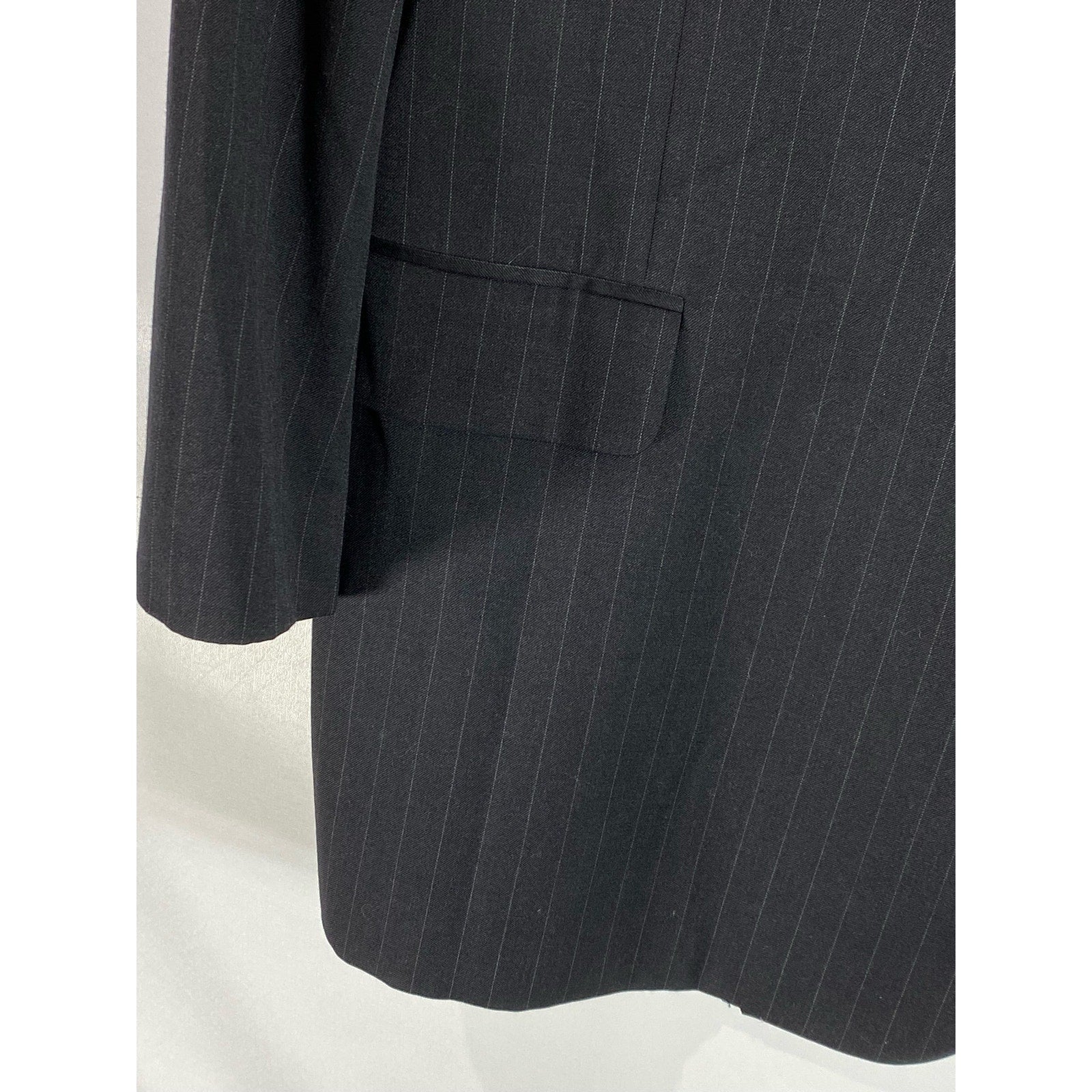 ANDREW FEZZA Fusion Men's Black Pinstripe Vintage Three-Button Blazer SZ 54R