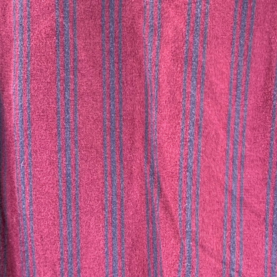 EDDIE BAUER Outdoor Outfitters Men's Wine Striped Vintage Long Sleeve Polo SZ XL