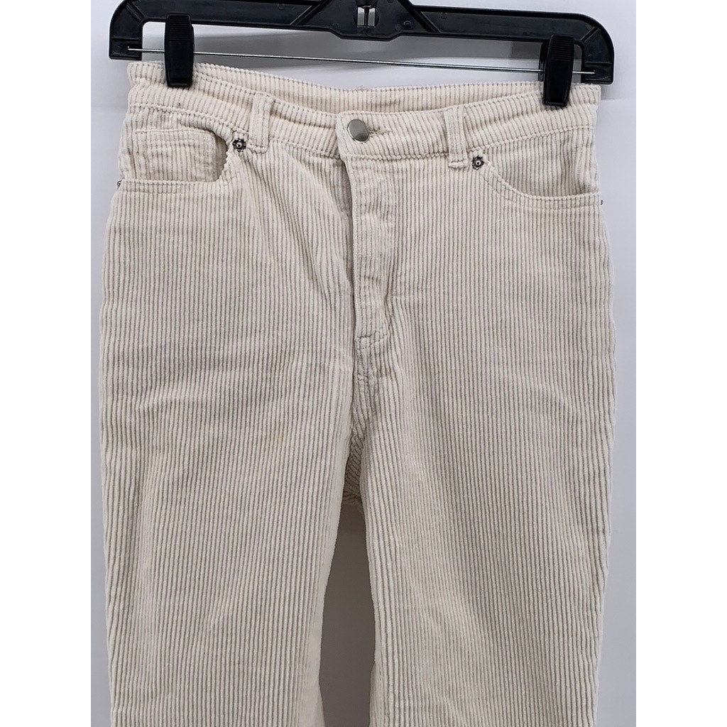 MONKI Women's Beige Corduroy Slim Leg Pants SZ 34(US2)