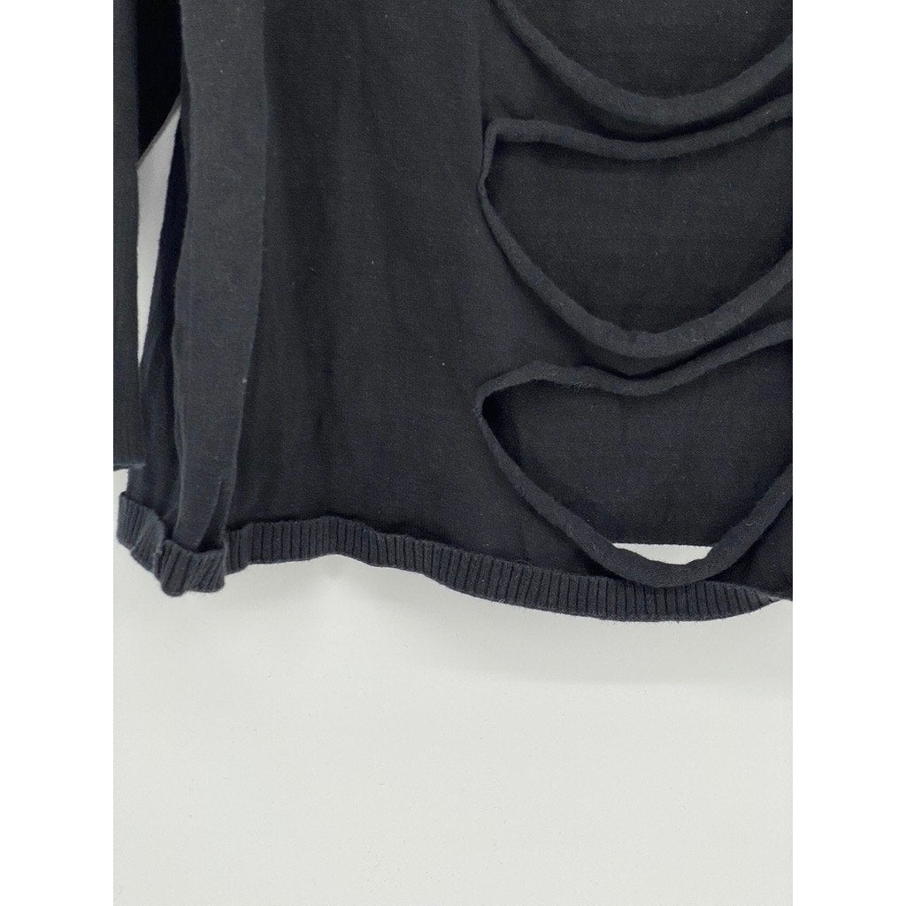 DREAM CATCHER Women's Black Solid Cutout Back Long Sleeve Scoop-Neck Top SZ XL