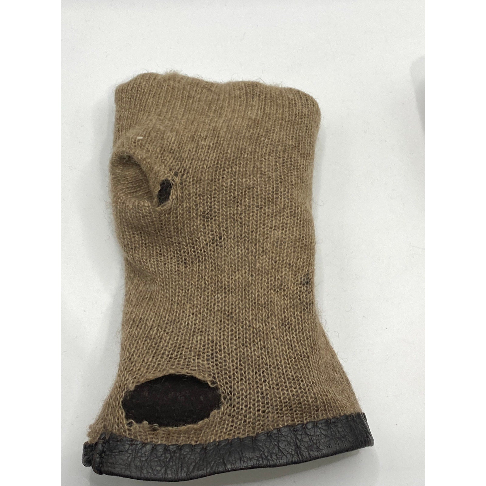 SERMONETA Women's Brown Leather Cashmere Lined Gloves SZ 7