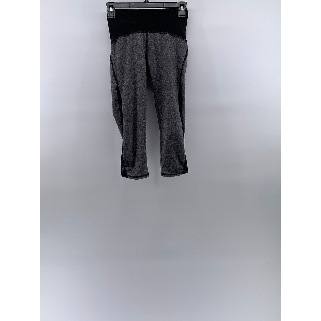 LULULEMON Women's Heather Gray-Black Train Times Mesh Cropped Leggings SZ 4
