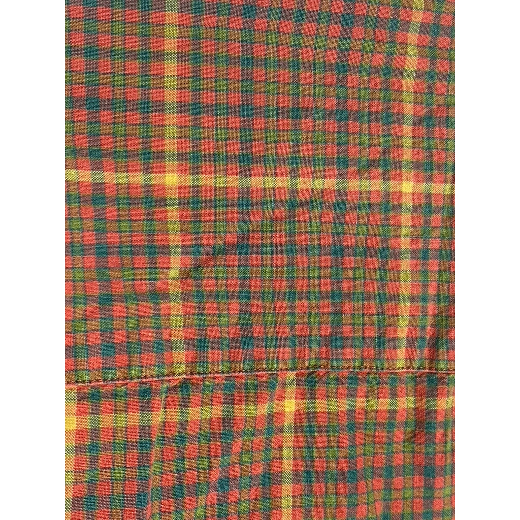 GAP Men’s 90’s Vintage Brown Check Regular-Fit Button-Up Long Sleeve Shirt SZ L