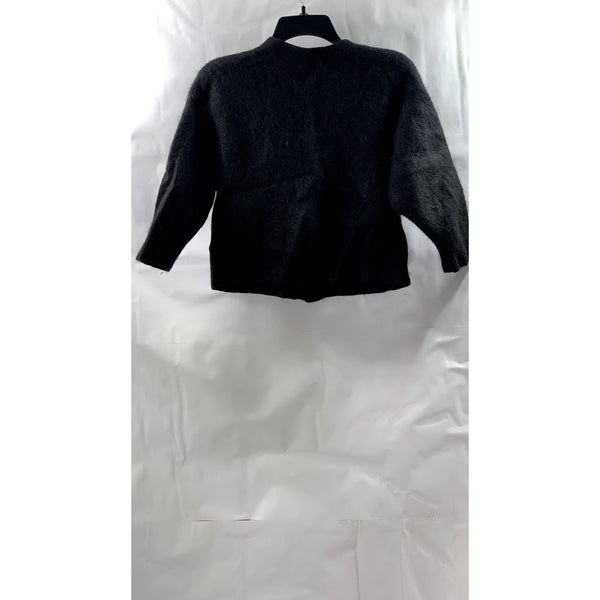 & OTHER STORIES Women's Black Alpaca-Blend Cropped V-Neck Cardigan SZ XS